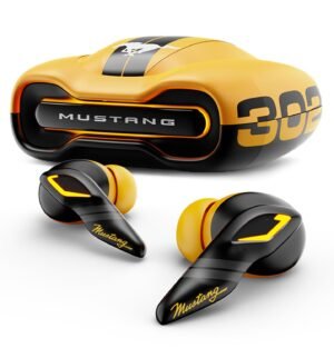 GOBOULT Mustang Torq Wireless in Ear Earbuds with 60H Playtime, App Support, Quad Mic ENC, 45ms Low Latency, 13mm Driver, Breathing LEDs,Touch Controls, Made in India, IPX5, Ear buds Wireless (Yellow)